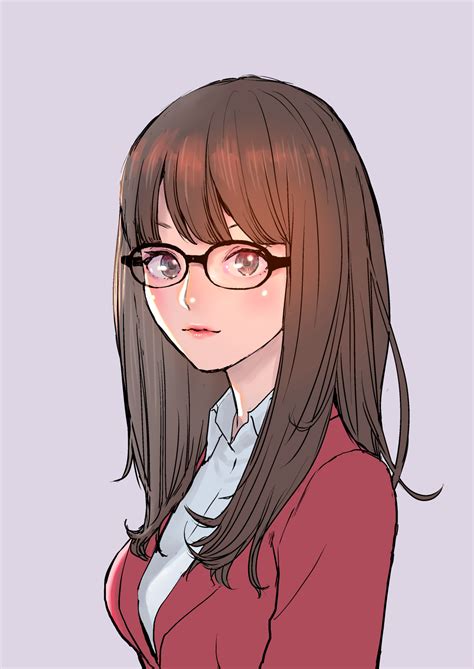 female anime characters with glasses